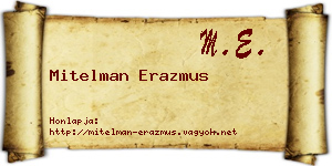 Mitelman Erazmus névjegykártya